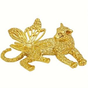 New Sphere Stand - Leopard with Butterfly - Gold